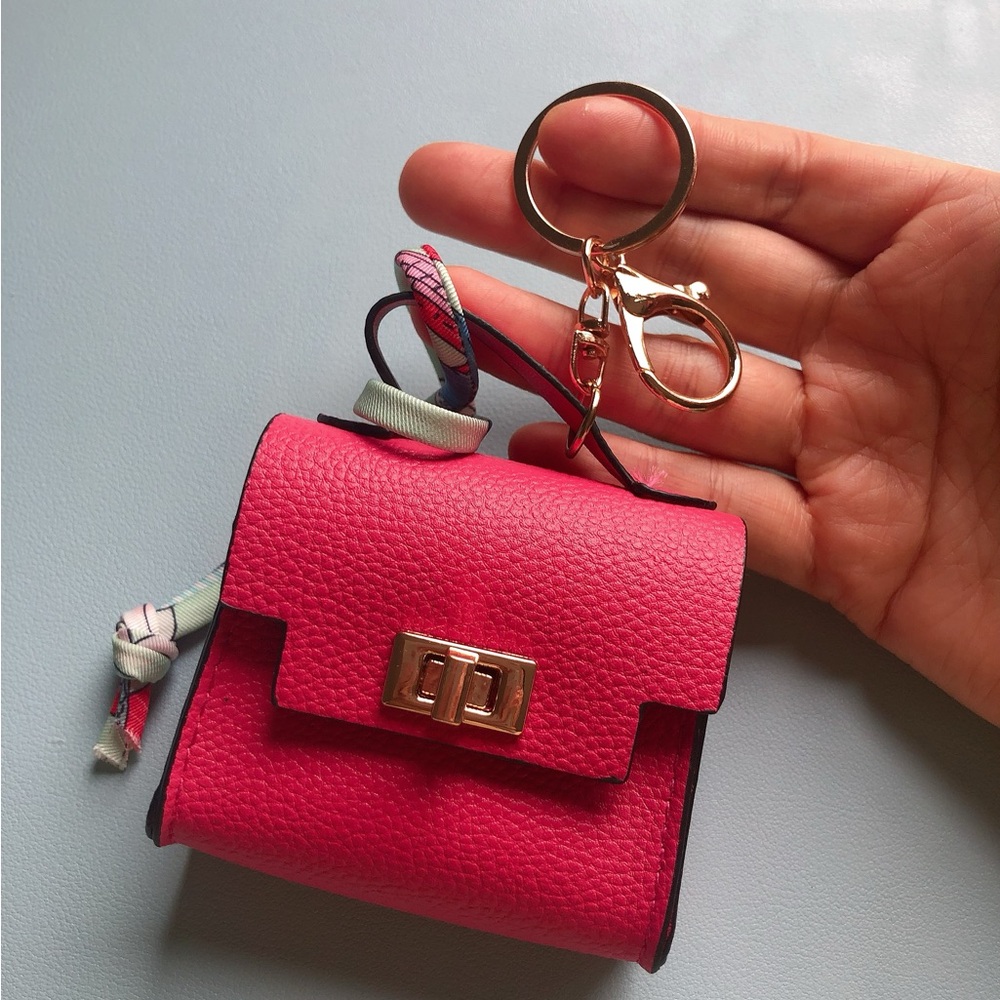 🌟🌟🌟Pink Mini Bag Charm with Keychain